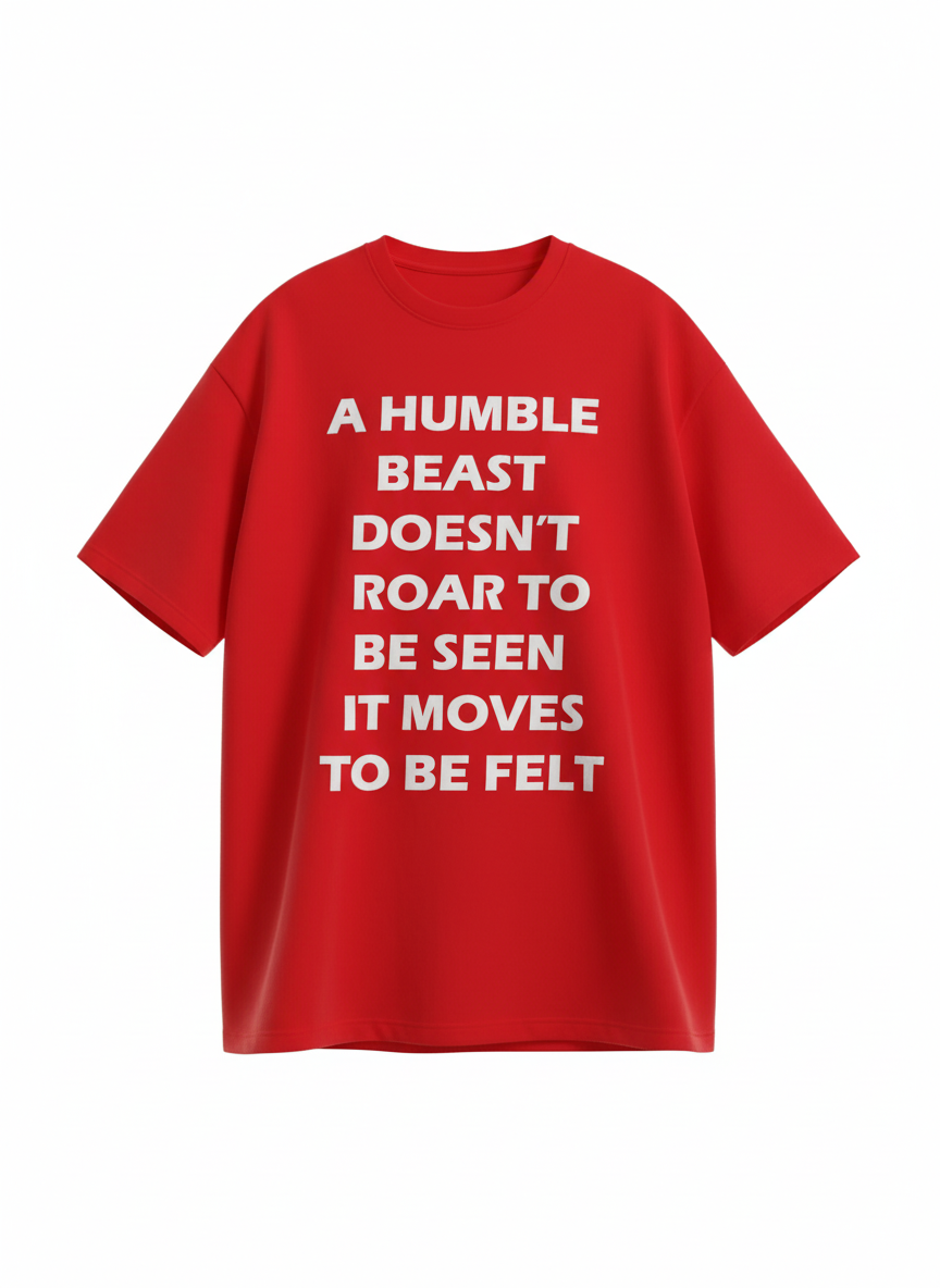 Red Oversized Shirt with Brand Motto