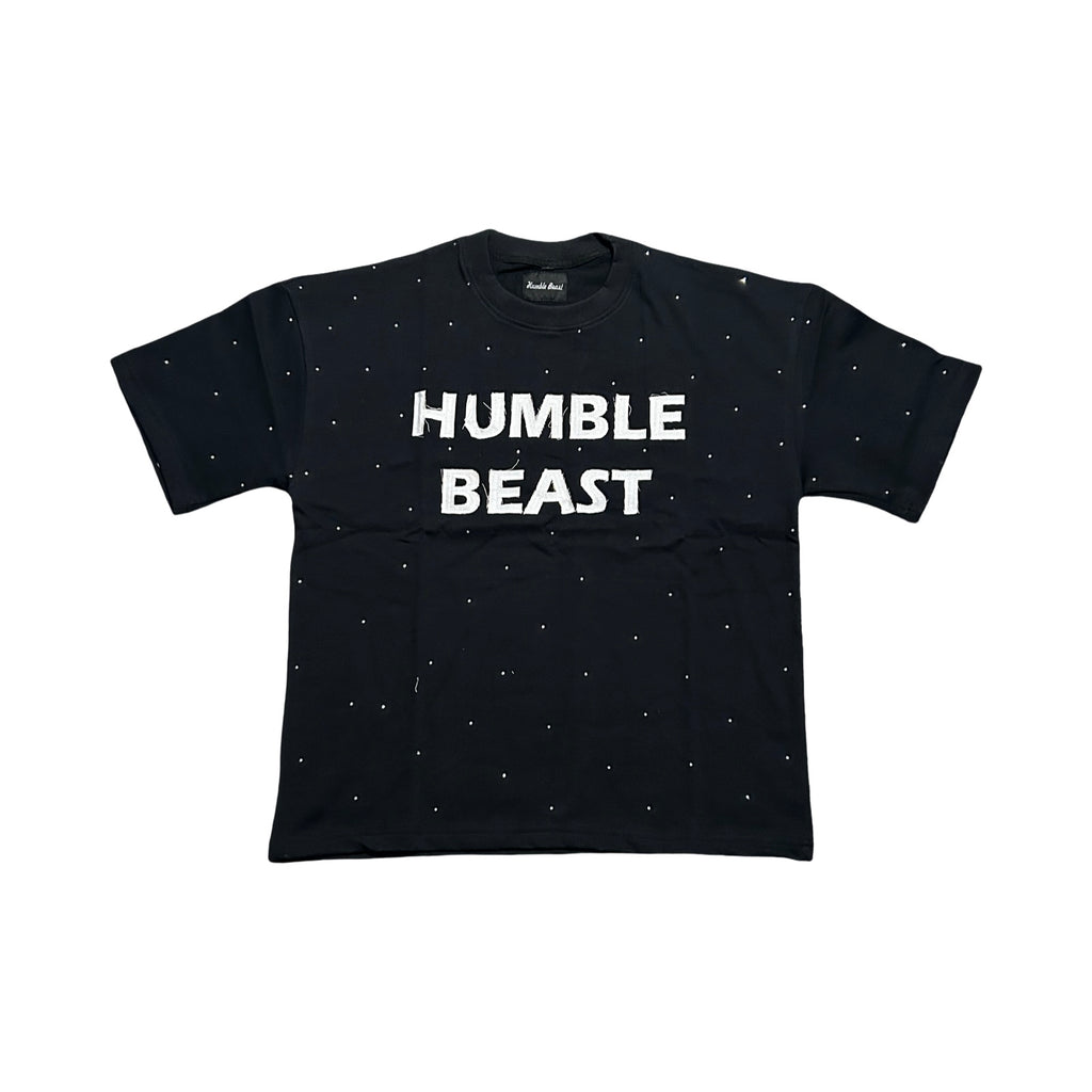 Oversized Black Humble Beast Shirt Fully Rhinestones