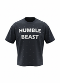 Oversized Black Humble Beast Shirt with Rhinestones