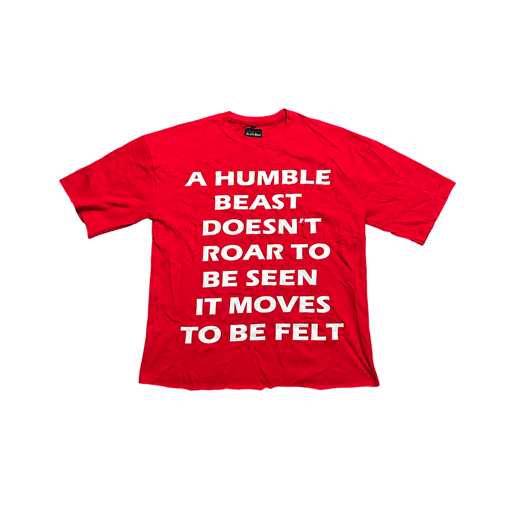 Red Oversized Shirt with Brand Motto